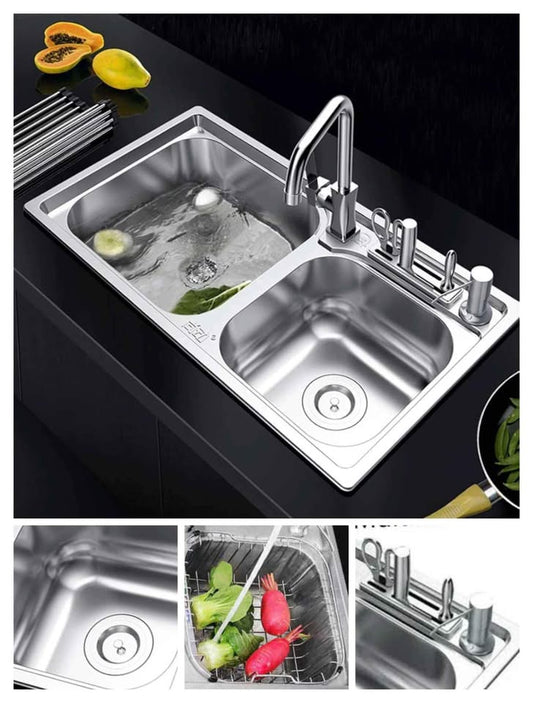 Évier cuisine inox (304) / 5 accessoires en 1 Evier